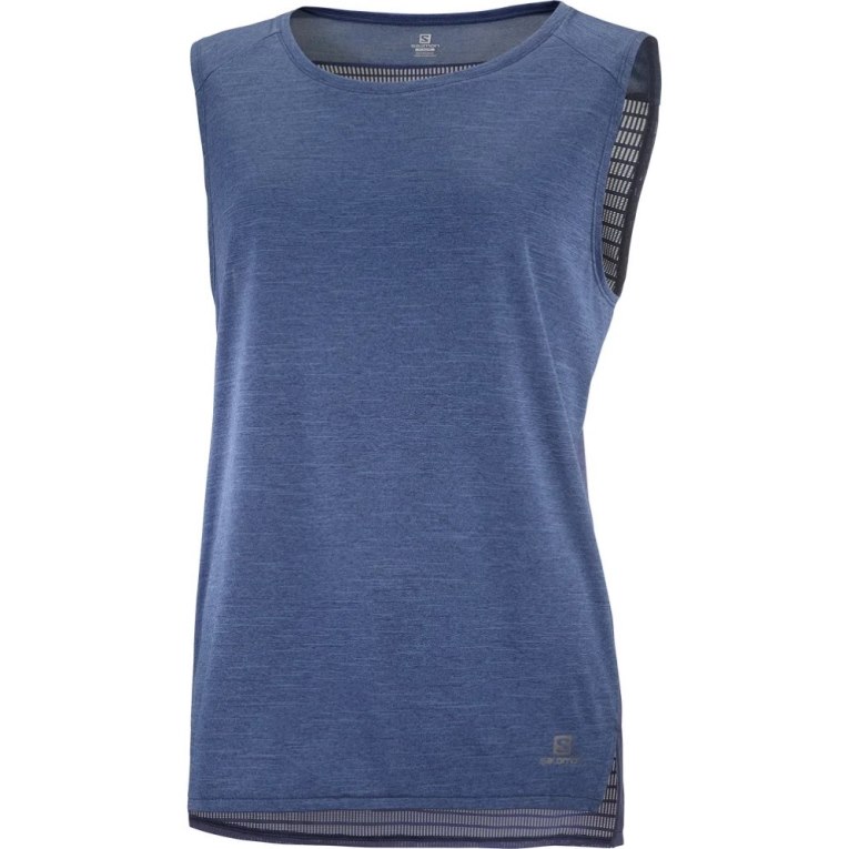 Navy Salomon Outline Summer Women's Tanks | PH 36097E